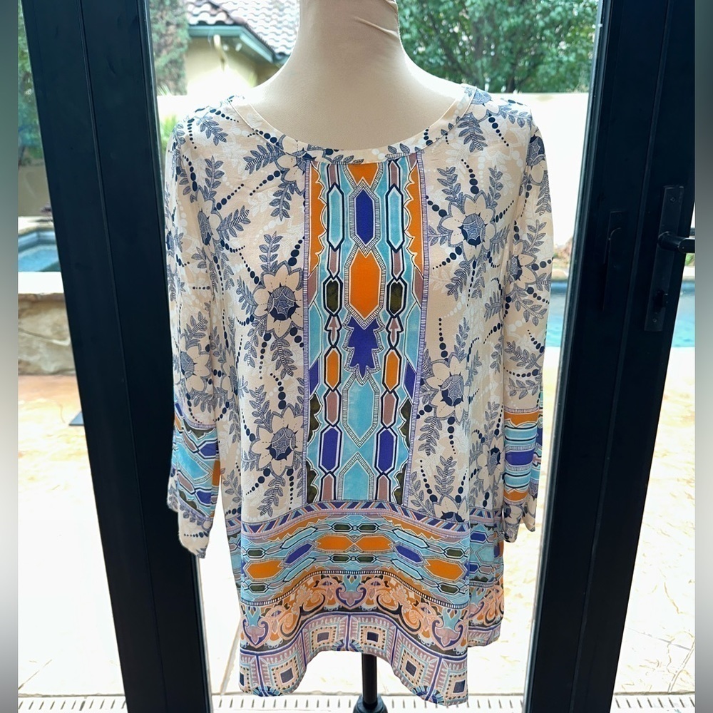 Maeve AnthropologieโSidney Silk Blouse 3/4 Sleeve Size 8